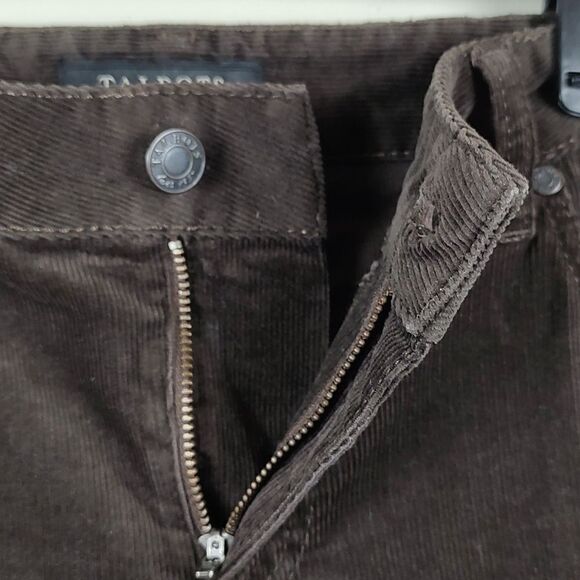 Talbot's Brown Corduroy Boot Cut Trouser Pants Size 10 - Picture 3 of 11